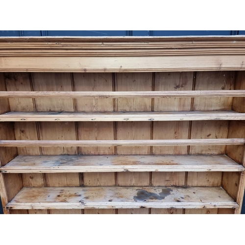 1002 - A Victorian pine dresser, in one piece, 182 high x 134cm wide.