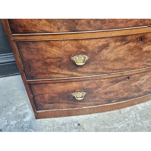 1054 - WITHDRAWN A 19th century mahogany and crossbanded bowfront chest of drawers, 107.5cm wide.... 