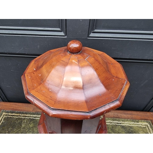 1089 - A 19th century mahogany pedestal knife box, (with converted interior), 60cm high.... 