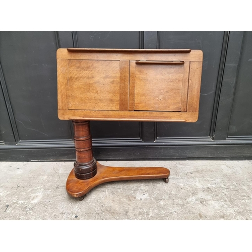 1122 - A good Victorian mahogany library reading table, labelled 'Leveson & Sons, ...London', 80.5cm wi... 