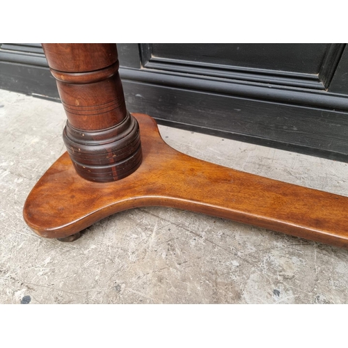 1122 - A good Victorian mahogany library reading table, labelled 'Leveson & Sons, ...London', 80.5cm wi... 