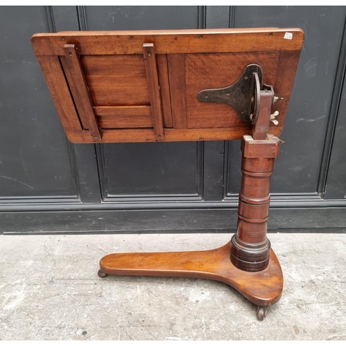 1122 - A good Victorian mahogany library reading table, labelled 'Leveson & Sons, ...London', 80.5cm wi... 