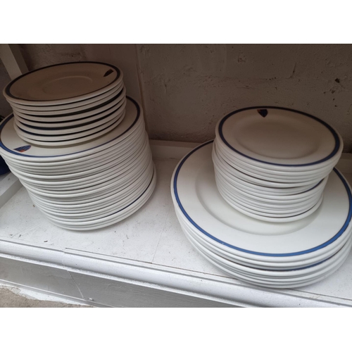 1146 - Of Lincoln's Inn Interest: a Royal Doulton porcelain part tea and dinner service, baring the Inn's c... 