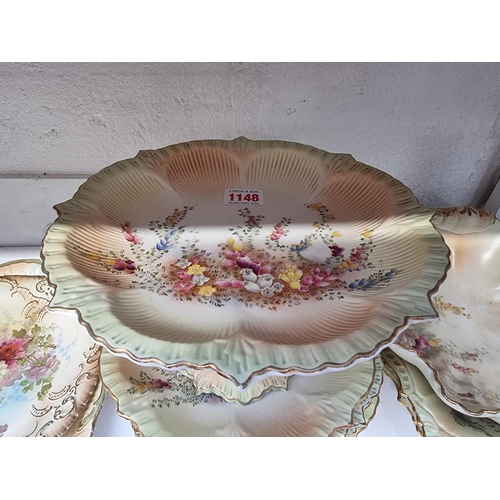 1148 - A Carlton Ware Blushware part dessert service; and two other similar items. (12)... 