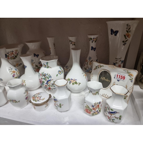 1159 - A collection of Aynsley porcelain, to include 'Cottage Garden' and 'Pembroke' pattern items. (two sh... 