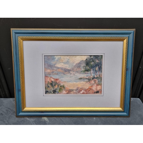 1273 - Doris Malcomson, 'Turkish Bay'; and two other works, oil on board, largest 12.5 x 20.5cm. (3)... 