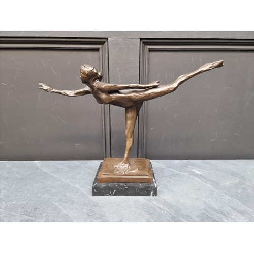 1430 - After Edgar Degas, 'Petite Arabesque', bronze, on marble base, 32cm high.