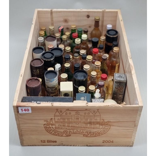 140 - A good collection of 5cl Whisky miniatures, to include: two Lagavulin 12 Year Old examples, (some lo... 