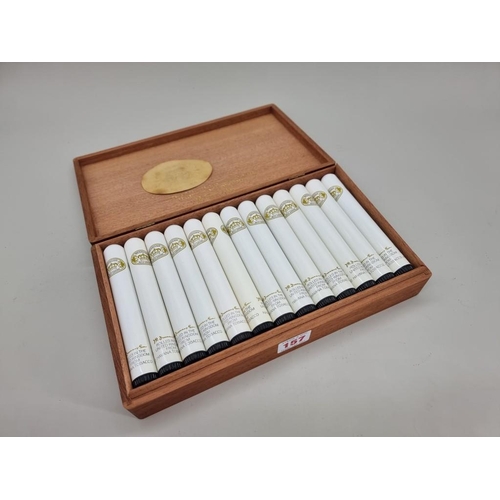 157 - Cigars: a box of twenty five Medallion Havana cigars, each in metal tube. (25)