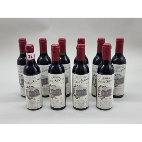 22 - Ten 37.5cl bottles of Chateau Segonzac Vieilles Vignes, 1995, Cotes de Blaye. (10)... 