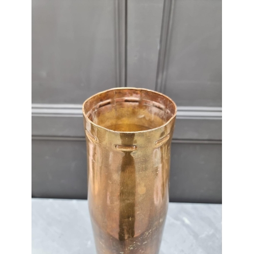 1170 - A large WWII brass shell case, 73cm high.