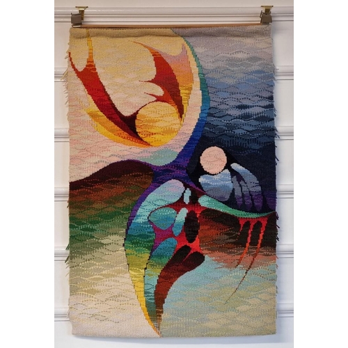 1520 - Michael Crompton, 'Setting Sun Rising Moon', circa 2018, woven tapestry, approx 104 x 66cm. Michael ... 