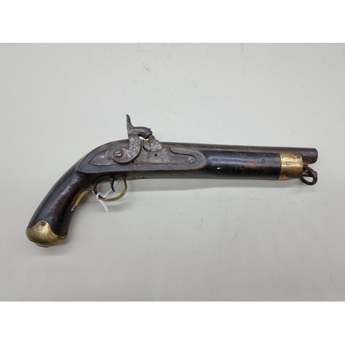 1551 - An antique percussion pistol, with12.5cm barrel, the grip stamped 745.