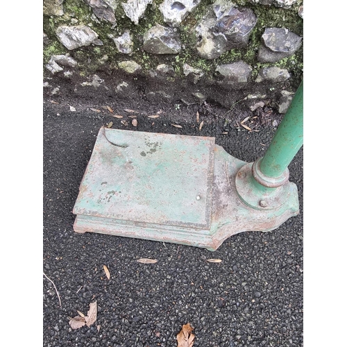 1569 - A set of vintage green painted weighing scales. 