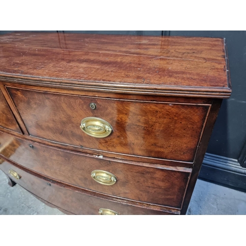 1053 - WITHDRAWN A 19th century mahogany bowfront chest of drawers, 110.5cm wide.