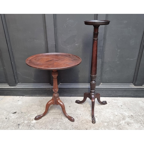 1071 - Two 19th century mahogany circular tilt top tripod tables, each with dished top, 66.5cm and 56cm dia... 