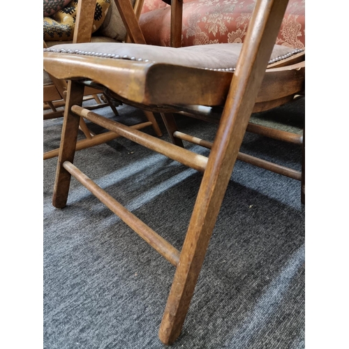 1086 - A late 19th century beech and cane 'Patent Automatic Adjusting' steamer type chair.