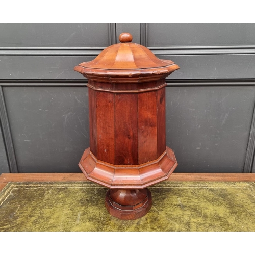 1089 - A 19th century mahogany pedestal knife box, (with converted interior), 60cm high.... 