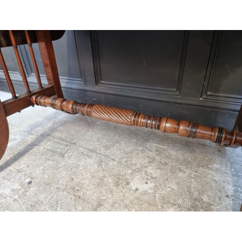 1112 - An early 19th century mahogany and satinwood crossbanded sofa table, stamped 'Gillows Lancaster', 95... 