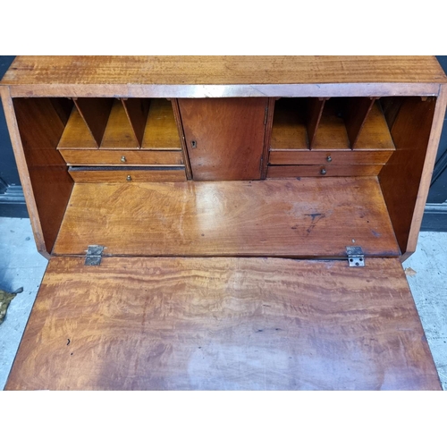 1121 - A small early 20th century satinwood bureau, 73.5cm wide.