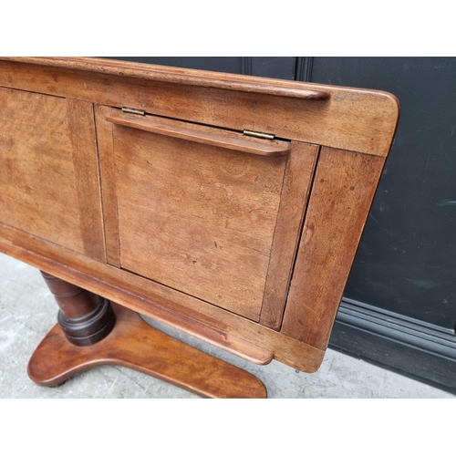 1122 - A good Victorian mahogany library reading table, labelled 'Leveson & Sons, ...London', 80.5cm wi... 