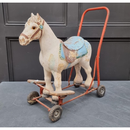 1172 - A vintage Tri-ang push-along horse, total height 61.5cm.