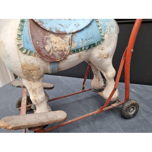 1172 - A vintage Tri-ang push-along horse, total height 61.5cm.