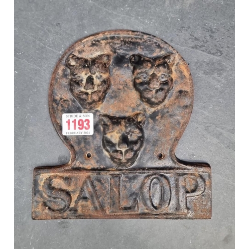 1193 - A Salop Fire Office cast iron fire mark.