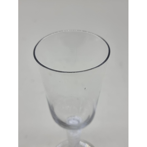 1250 - An 18th century English airtwist ale glass, 17.5cm high.