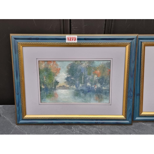 1273 - Doris Malcomson, 'Turkish Bay'; and two other works, oil on board, largest 12.5 x 20.5cm. (3)... 