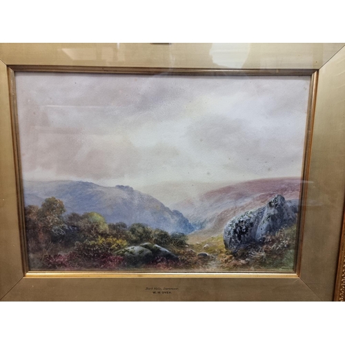 1285 - A interesting group of 19th century watercolours, to include: examples by W H Dyer, 33 x 45cm, and R... 