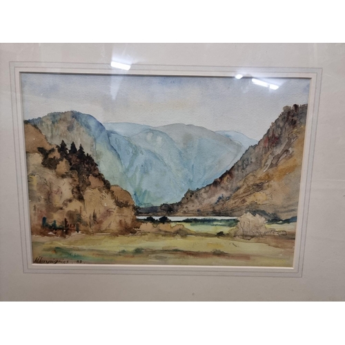 1285 - A interesting group of 19th century watercolours, to include: examples by W H Dyer, 33 x 45cm, and R... 