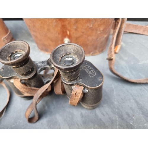 1301 - Three vintage pairs of binoculars, to include: a Zeiss pair. (3)