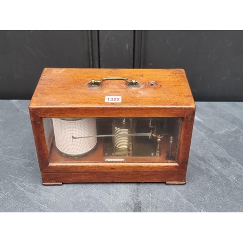 1322 - A mahogany barograph, labelled 'Kelvin Bottomley & Baird Ltd, Glasgow', 31.5cm wide.... 