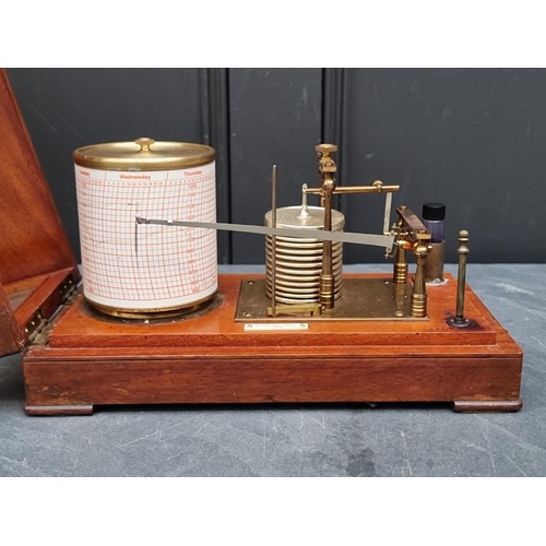 1322 - A mahogany barograph, labelled 'Kelvin Bottomley & Baird Ltd, Glasgow', 31.5cm wide.... 