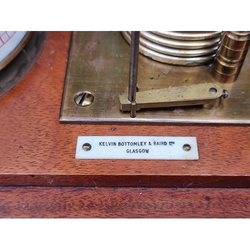 1322 - A mahogany barograph, labelled 'Kelvin Bottomley & Baird Ltd, Glasgow', 31.5cm wide.... 