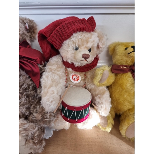 1516 - Four Steiff Teddy Bears, comprising: British Collector's Teddy Bear 2006; Little Drummer Boy; Mozart... 