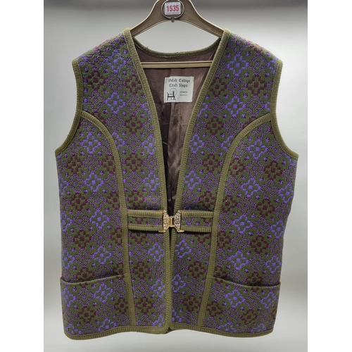 1535 - Two vintage Welsh waistcoats, labelled.