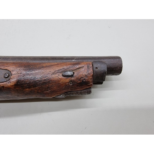 1550 - An antique percussion pistol, having octagonal 18.5cm barrel, the grip stamped '449'.... 