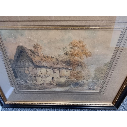 1287 - George Pyne, 'Cottage at Kempstone, Bedfordshire', watercolour, 18.5 x 25cm; together with circle of... 