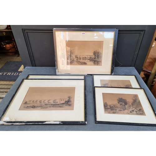 1570 - Railwayana: a group of lithographs, depicting bridges and viaducts, largest 23.5 x 34.5cm. (7)... 