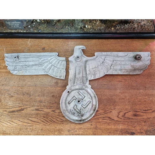 1512 - A German Third Reich aluminium State Eagle Hoheitszeichen, 68.5cm wide. (a.f.).Provenance: by repute... 