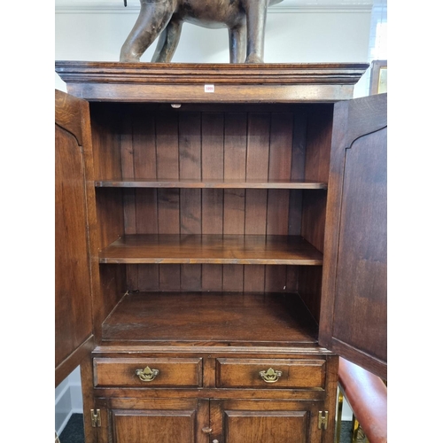 1099 - A good reproduction 'Ipswich' oak press cupboard, 103cm wide.