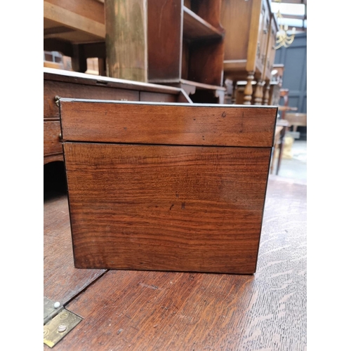 1196 - A late Victorian figured walnut work box, 34cm wide.