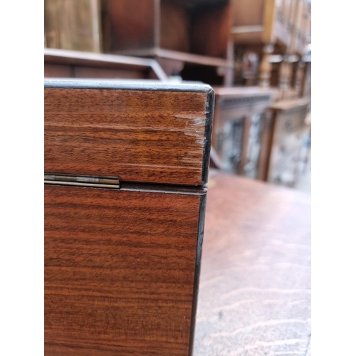 1196 - A late Victorian figured walnut work box, 34cm wide.