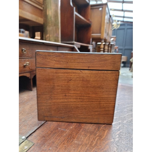 1196 - A late Victorian figured walnut work box, 34cm wide.