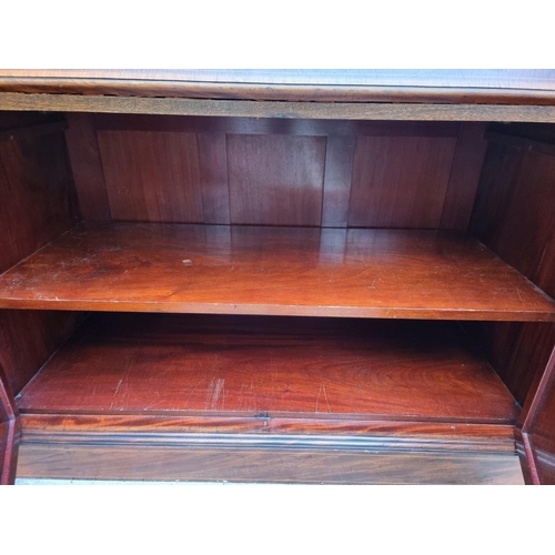 1208 - A good late Victorian mahogany and inlaid bureau bookcase, in the manner of Edwards & Roberts, 1... 