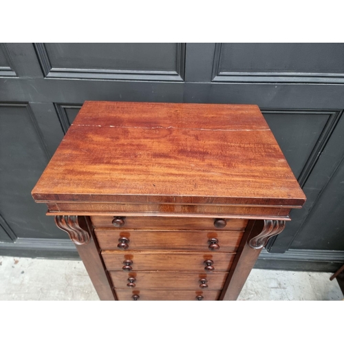 1233 - A Victorian mahogany Wellington chest, 58cm wide.