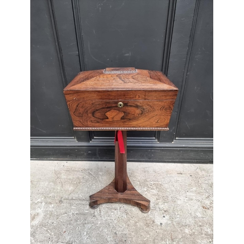 1260 - A Victorian rosewood teapoy, 41cm wide, (with converted interior).