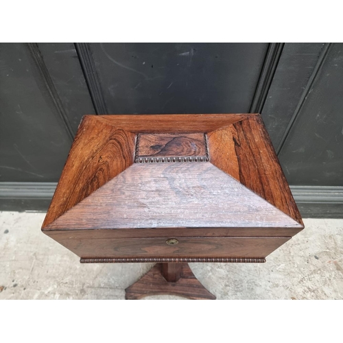 1260 - A Victorian rosewood teapoy, 41cm wide, (with converted interior).